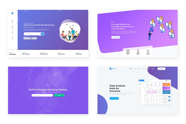 20款超级巨无霸Header网站UI套件UI模板 20 Hero Headers Design for Web UI Kit插图(2)