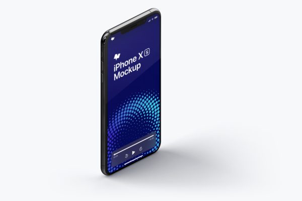 iPhone XS Max手机屏幕演示右视图02 iPhone XS Max Mockup, Isometric Right View 02