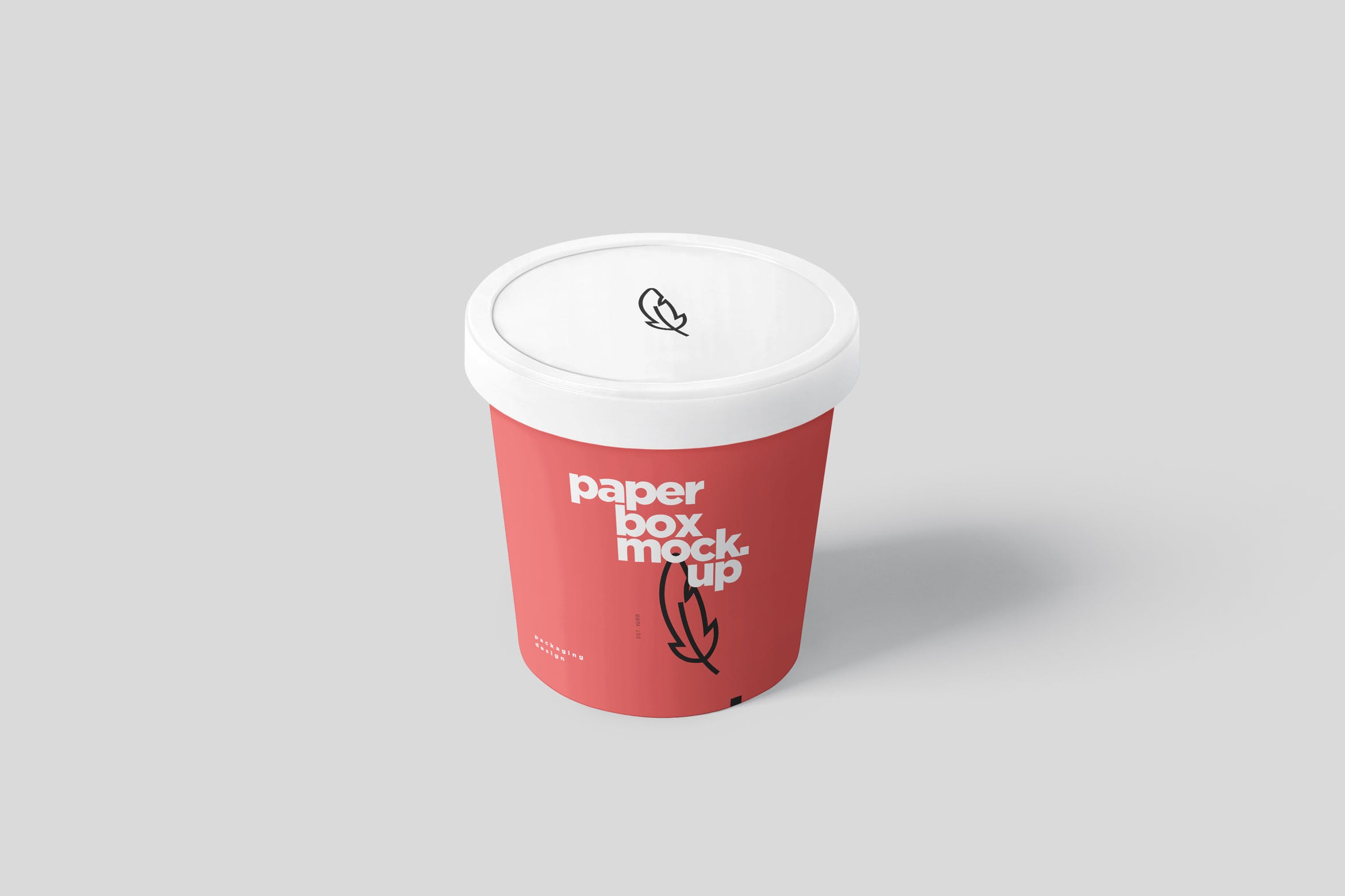 桶状纸筒包装设计效果图样机模板 Paper Box Mockup PSDs Round – Large Size插图