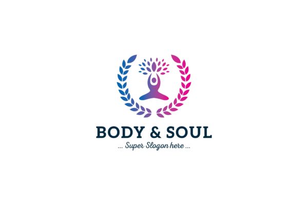 健康养生主题曼陀罗图形Logo设计素材库精选模板 Wellness Logo