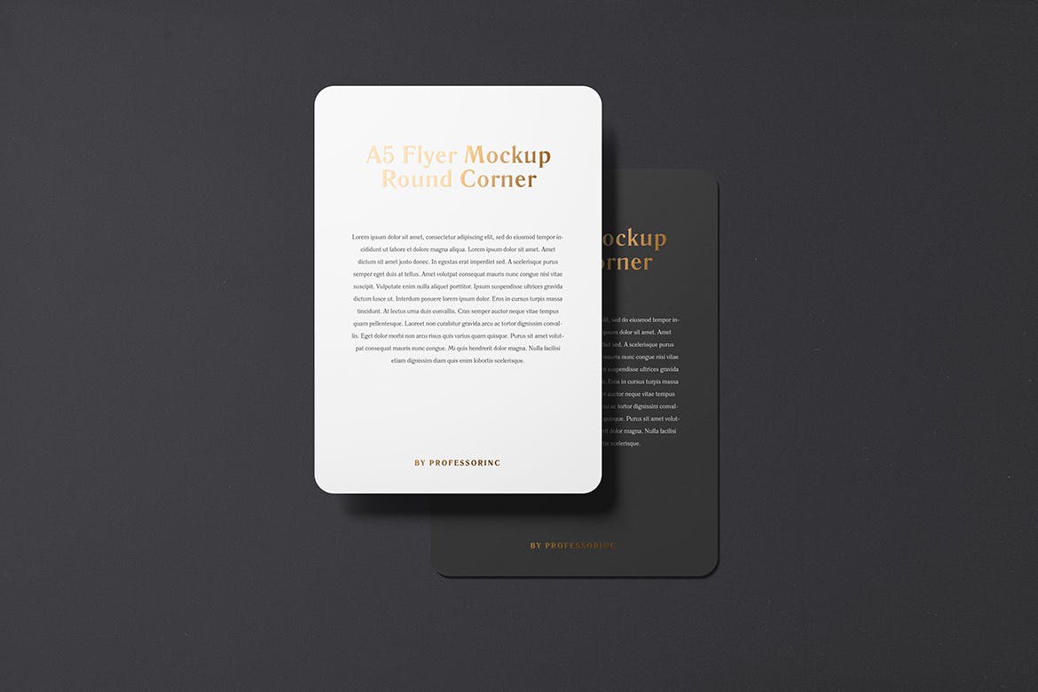 A5尺寸圆角传单纵向效果图样机素材库精选 A5 Portrait Flyer Mockup — Round Corners插图(5)