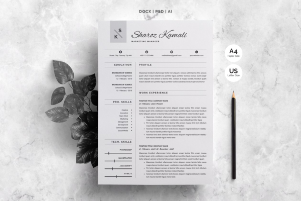 专业简历模板 Resume Template | 4 Pages Pack