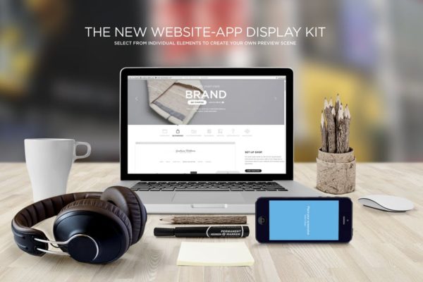 响应式网页设计预览样机套件 Responsive Mock-Up Web Display Kit