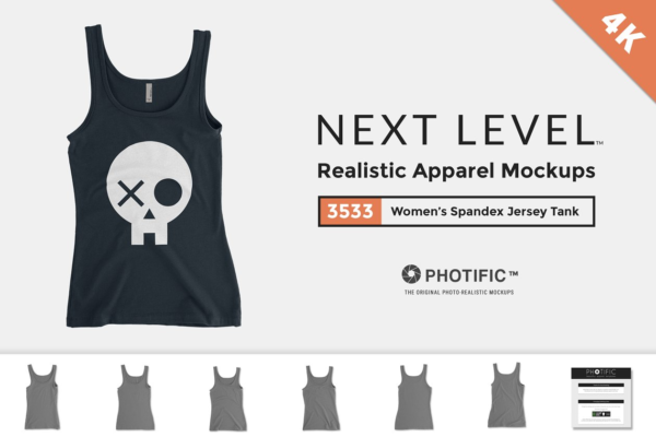 女性氨纶背心样机模板 Next Level 3533 Spandex Jersey Tank