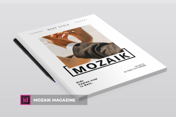时尚生活主题素材库精选杂志排版设计INDD模板 Mozaik | Magazine Template