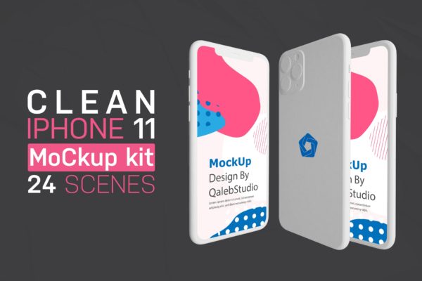 简约设计风格iPhone 11手机素材库精选样机套件 Clean iPhone 11 Kit