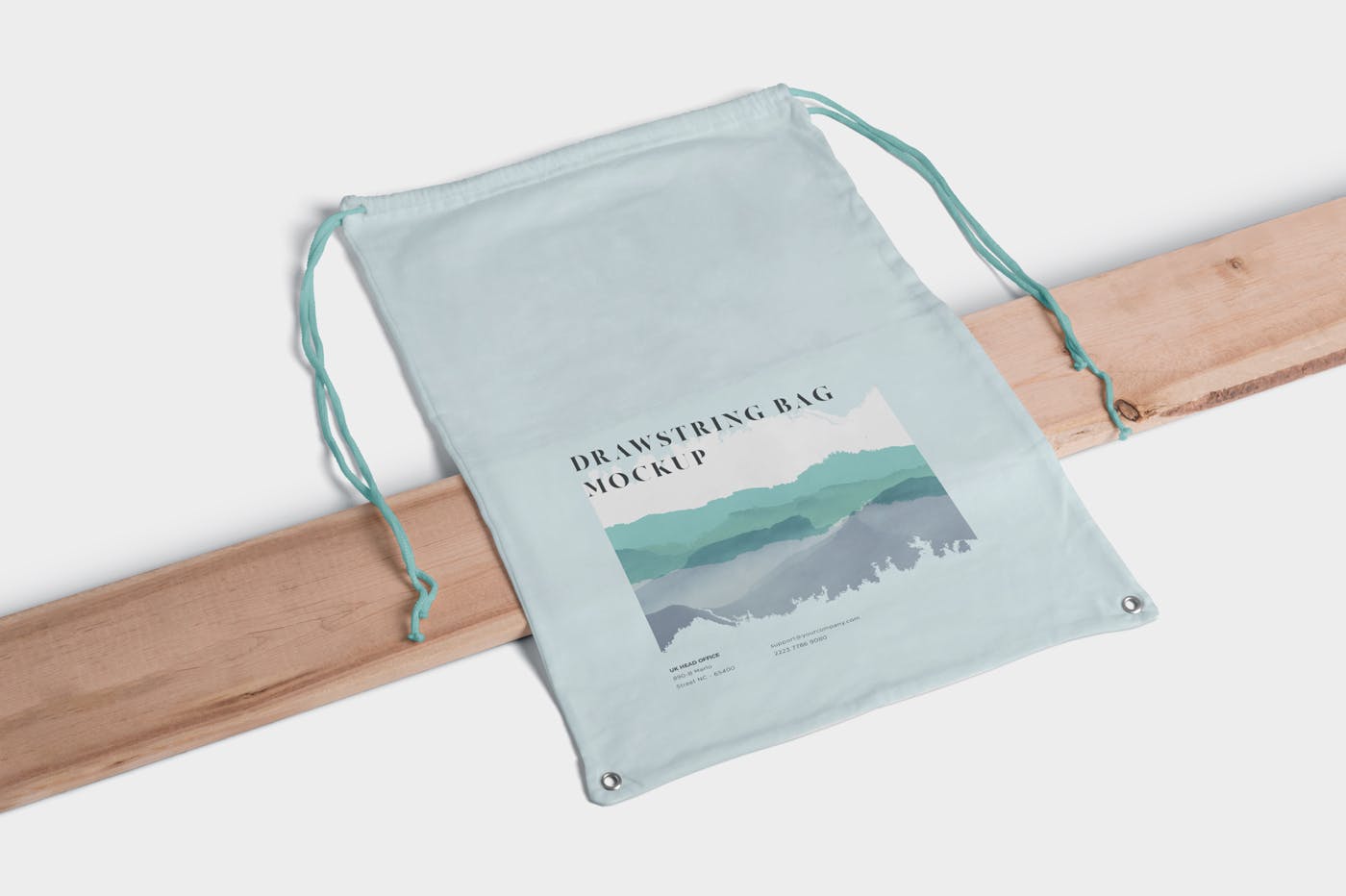 拉绳包便携袋子设计预览样机 4 Drawstring Bag Mockups插图(3)