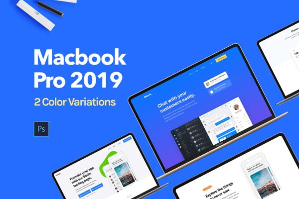 Apple MacBook 2019笔记本电脑屏幕预览样机模板 Apple Macbook 2019 Mockup