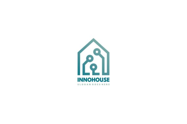 电子行业适用的Logo设计素材库精选模板 Electronic House Logo