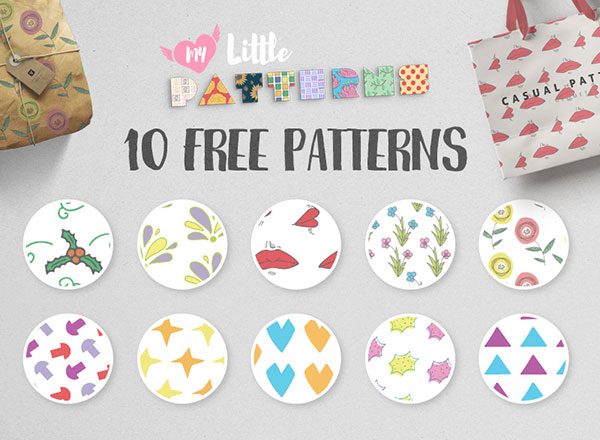 10个手绘几何和花卉图案 10 Free Geometric &amp; Floral Patterns