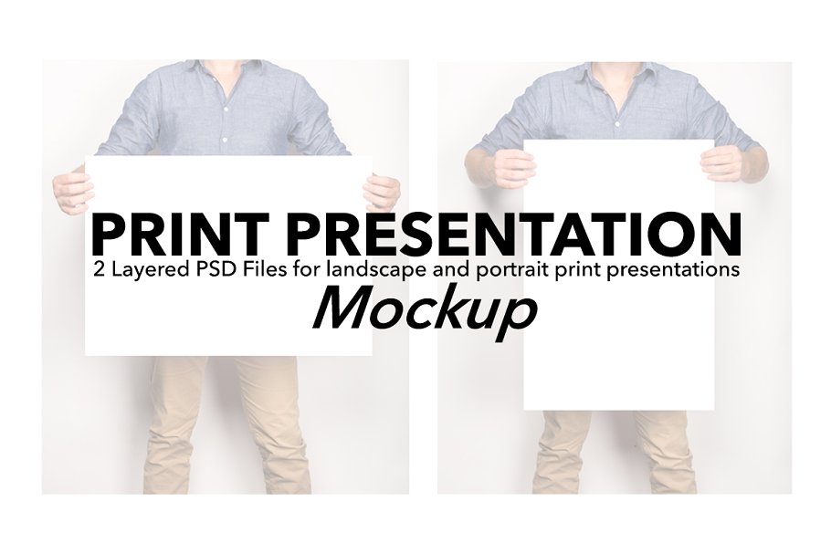 手持艺术作品展示样机模板 Artwork Presentation Mockup Male插图