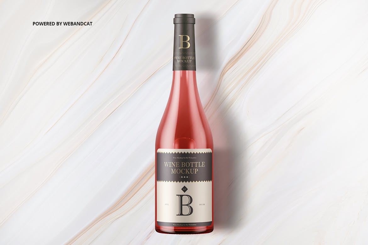 洋酒酒瓶外观设计效果预览样机v2 Wine Bottle Mock-up 2插图(9)