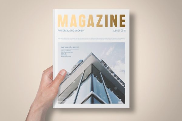 铝箔压印技术美国尺寸标准杂志设计图样机 US Letter Foil Stamping Magazine Mock-Up