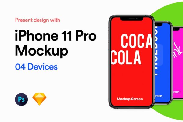 iPhone 11 Pro智能手机屏幕预览样机模板 iPhone 11 Pro Mockup