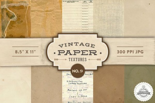 一套复古纸、信封及橱柜纹理 NO.9 Vintage Paper Textures – No. 9