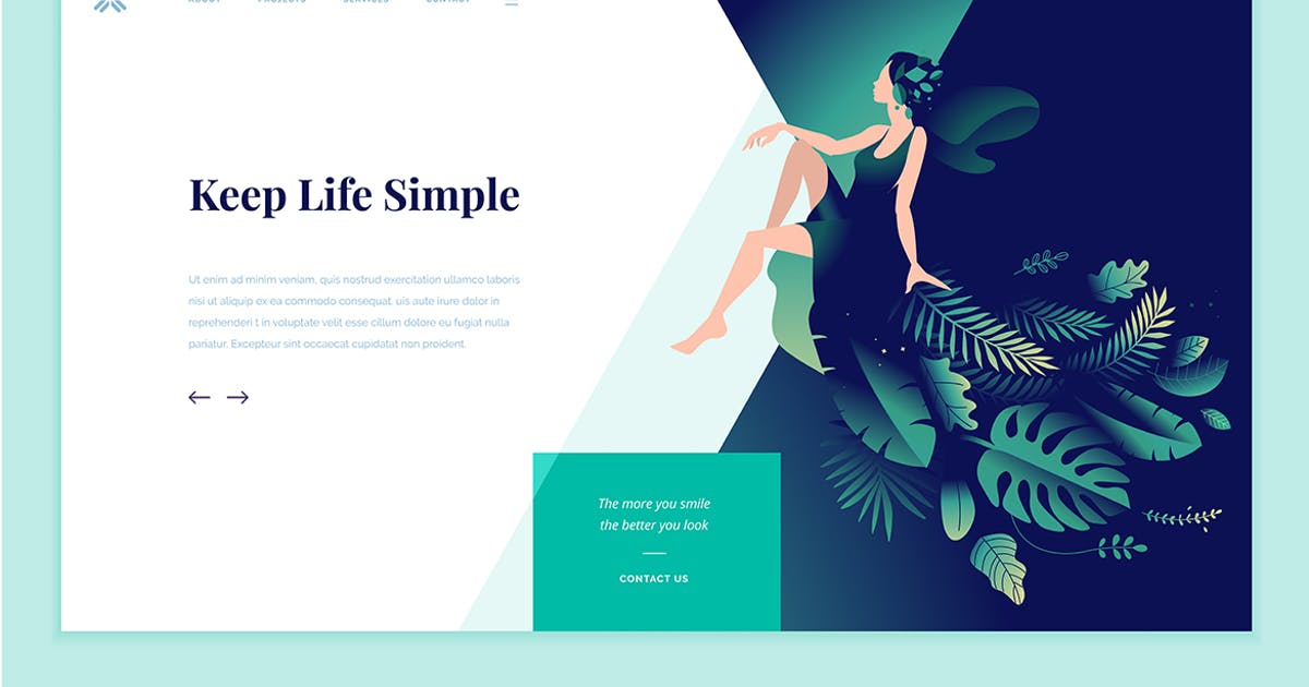 女性时尚服饰网站设计概念插画素材 Beauty Web Page Design Template插图
