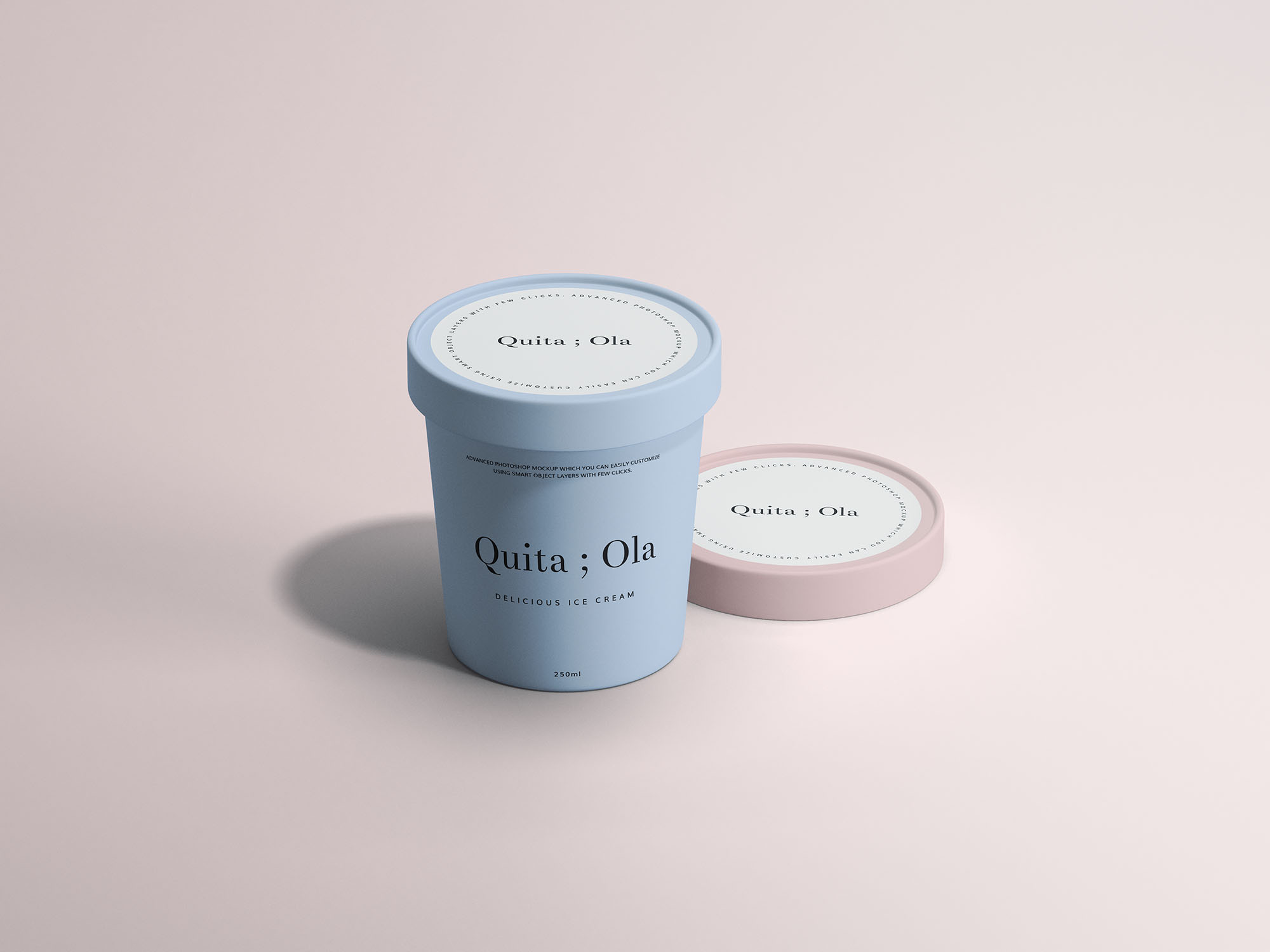 冰淇淋雪糕纸杯外观设计效果图素材库精选 Ice Cream Paper Cup Mockup插图