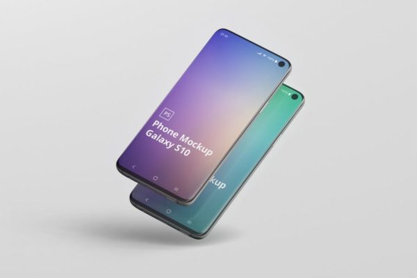 三星Galaxy S10智能手机素材库精选样机模板 Phone Mockup Galaxy S10