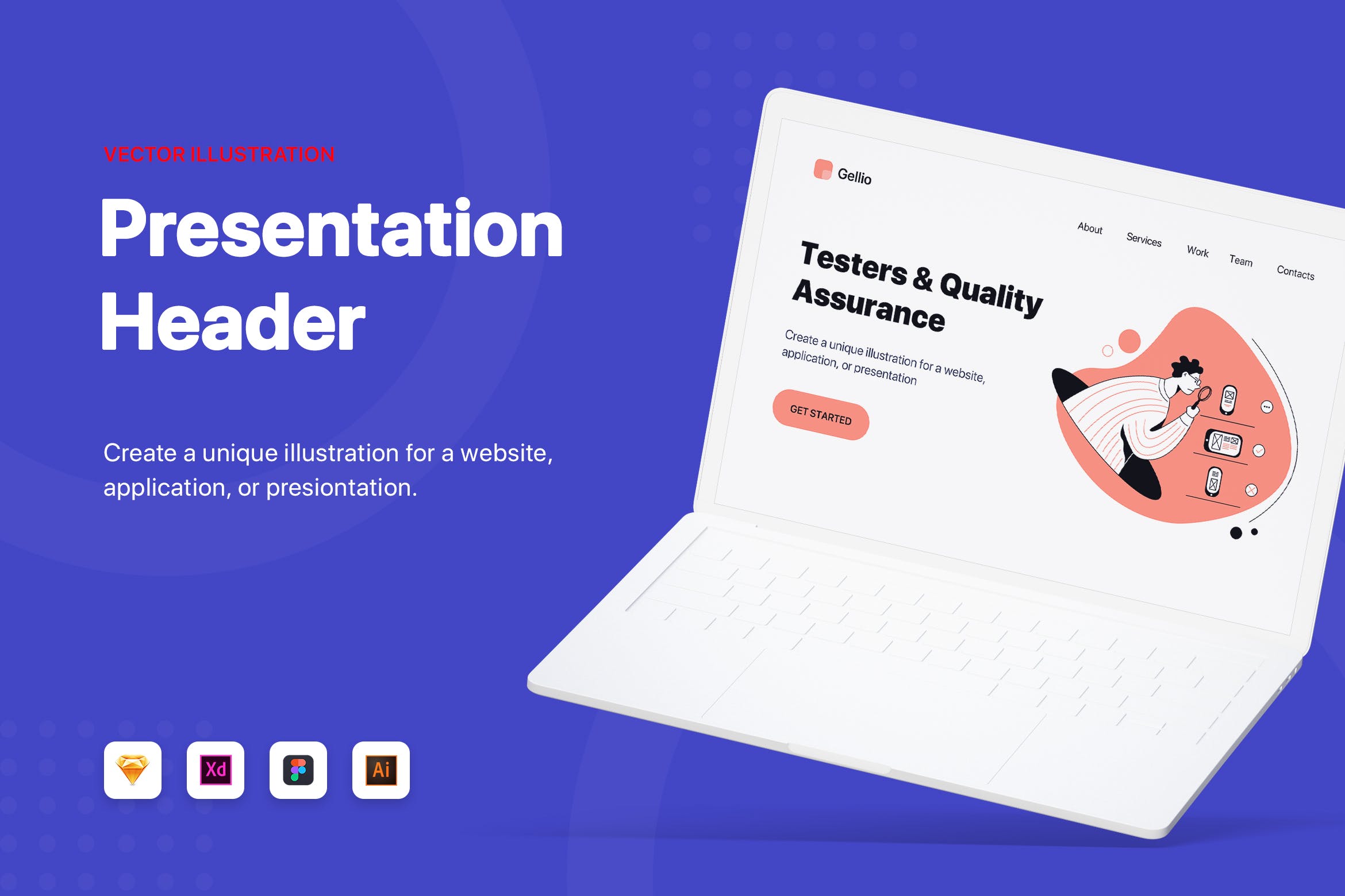 质量保证主题网站Banner&着陆页设计矢量插画 Quality Assurance – Banner & Landing Page插图