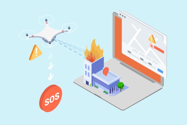 物联网无人机搜救场景等距矢量插画素材v1 IOT Drone Search And Rescue Isometric – TU