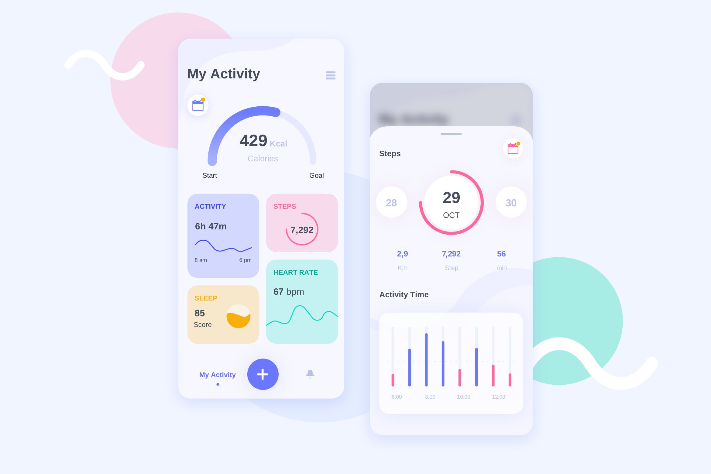 健康监测APP应用监控数据概况界面UI模板[日间版本] Health Control Basic UI Kit – FV插图
