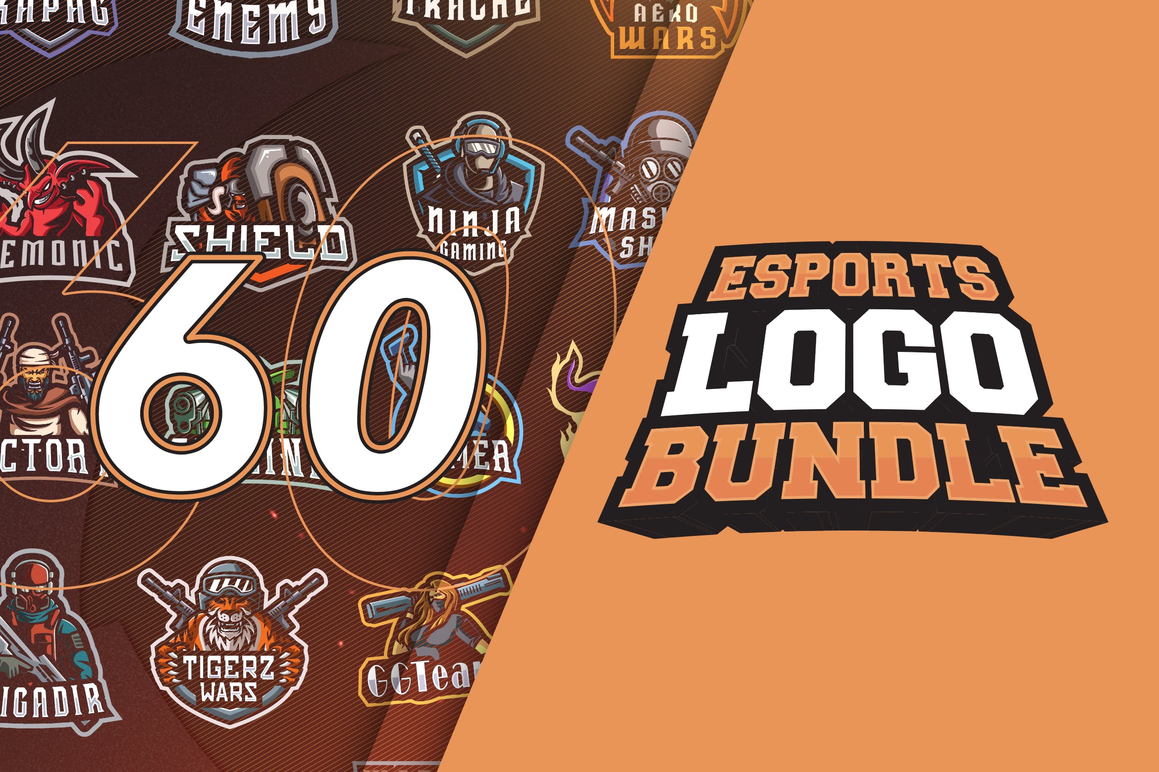 电子竞技俱乐部队徽Logo设计素材库精选模板合集 E Sports Logo Bundle插图