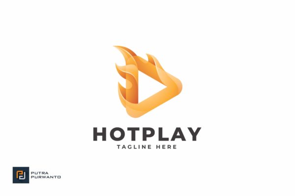 播放器/多媒体品牌Logo设计素材库精选模板 Hot Play – Logo Template