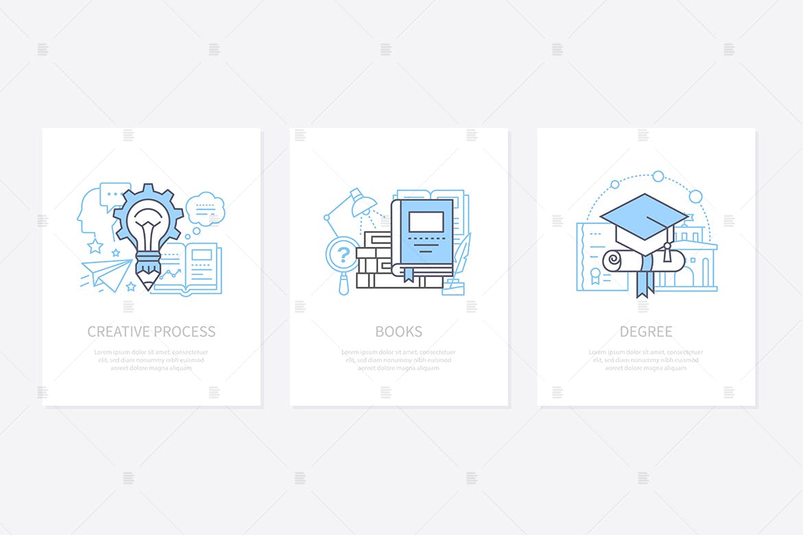 创意互联网线条艺术图标插画素材 Creative process, innovative thinking icons插图(1)