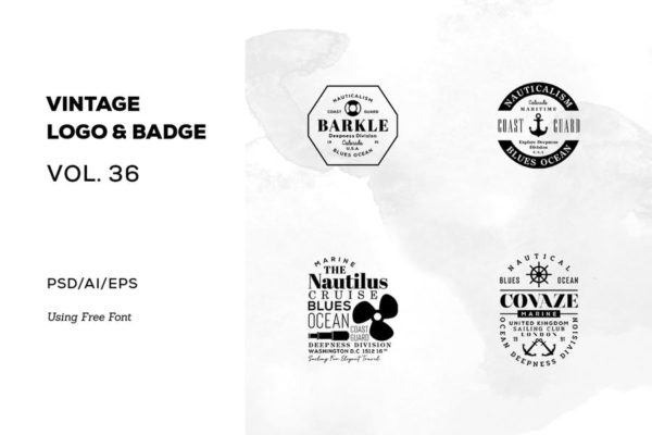 欧美复古设计风格品牌素材库精选LOGO商标模板v36 Vintage Logo &amp; Badge Vol. 36