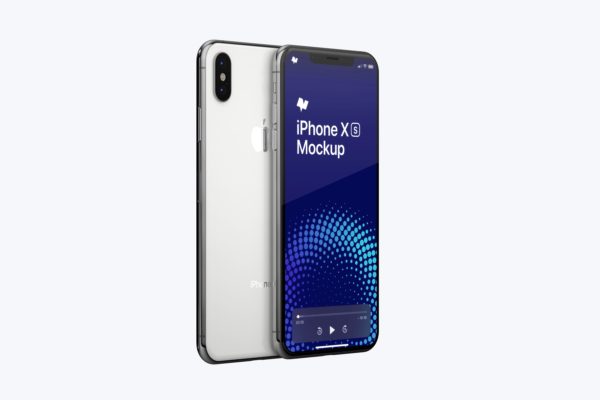 iPhone XS Max智能手机双立面视角样机模板 iPhone XS Max Mockup