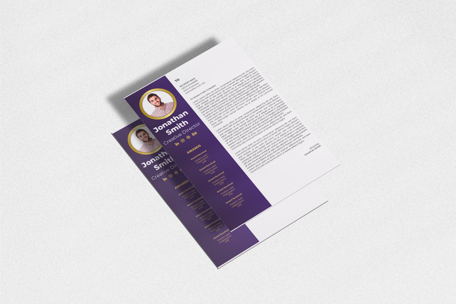 两列式极简设计风格个人电子素材库精选简历模板v11 Cv Resume Template.v11插图