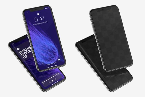 iPhone X智能手机屏幕演示图样机04 iPhone X Mockup 04