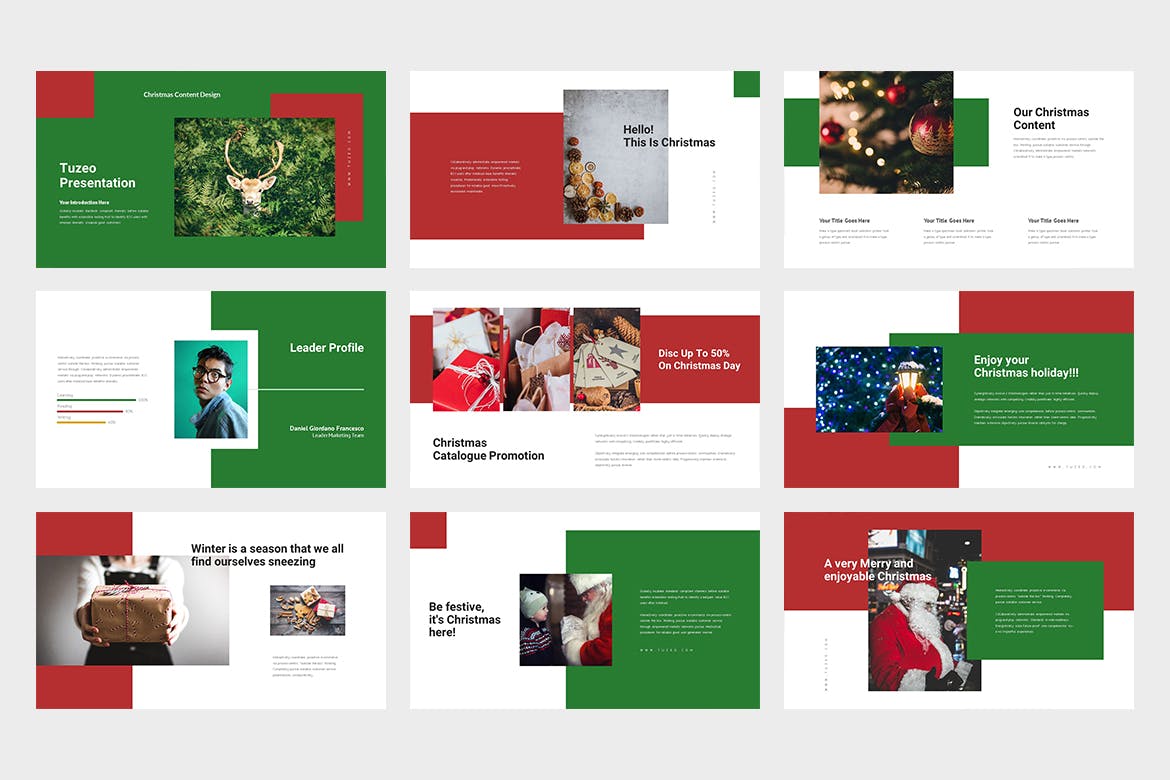 圣诞节促销活动策划方案PPT幻灯片素材 Tuzeo : Christmas Event Promo Powerpoint插图(1)