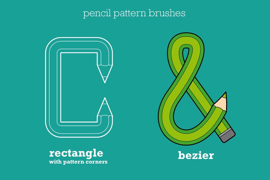 铅笔图案AI笔刷 Pencil Pattern Brushes插图(2)