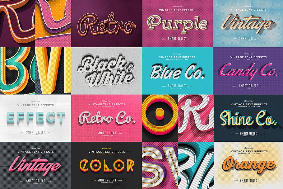 50款经典复古文本文字效果图层 50 Vintage Text Effects Bundle插图(3)