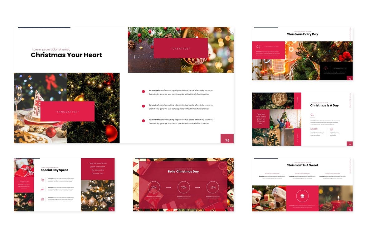 圣诞节节日主题谷歌幻灯片模板素材 Christmas – Google Slide Template插图(2)