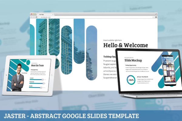 抽象几何渐变色彩主题素材库精选谷歌演示模板 Jaster – Abstract Google Slides Template