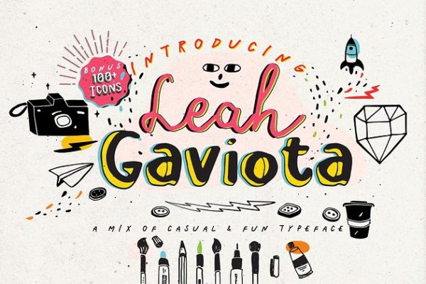 创意艺术英文手写字体 Leah Gaviota Script