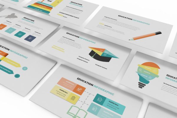 教育行业信息图表素材库精选Google演示模板 Education Infographic Google Slides Template