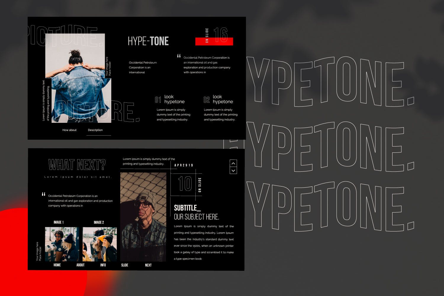 潮时尚酷黑背景Keynote幻灯片模板下载 Hypetone – Keynote插图(5)