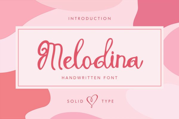 现代女性书法风格英文手写字体 Melodina Script