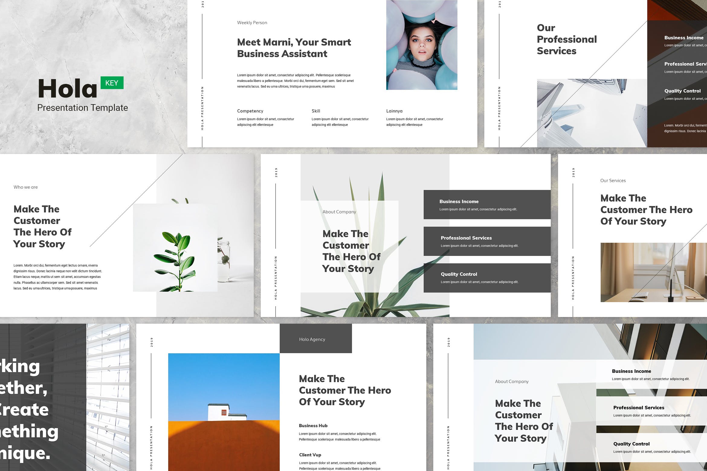 极简创意公司简介Keynote幻灯模板 Hola – Minimal & Creative Keynote Template插图
