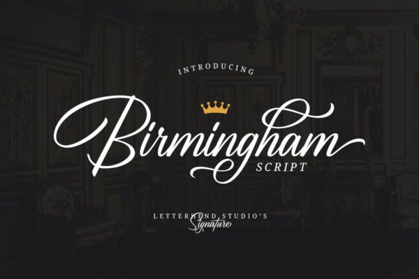 优雅仿真钢笔签名字体下载 Birmingham – Signature Script
