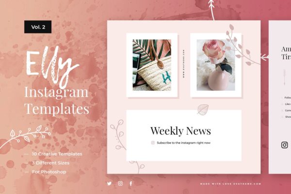 Instagram社交平台创意模板素材库精选合集v2 Elly Instagram Templates Vol.2