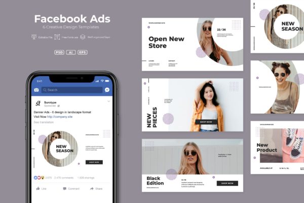 Facebook营销推广创意素材库精选广告模板素材v21 ADL – Facebook Ads.v21