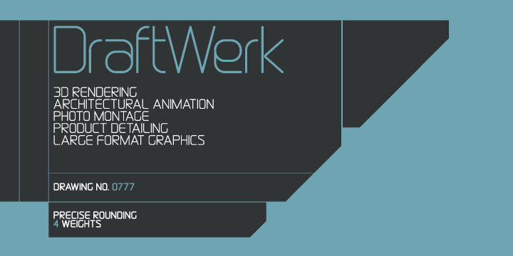 DraftWerk Font Family素材之家精选英文字体