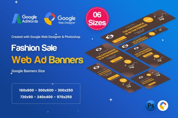 时装促销HTML5横幅Banner广告图片设计素材 Fashion Sale Banners HTML5 D47 Ad – GWD &amp; PSD