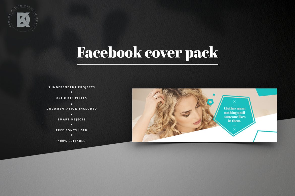 时尚服饰品牌推广Facebook社交主页封面设计素材 Fashion Facebook Pack插图(2)