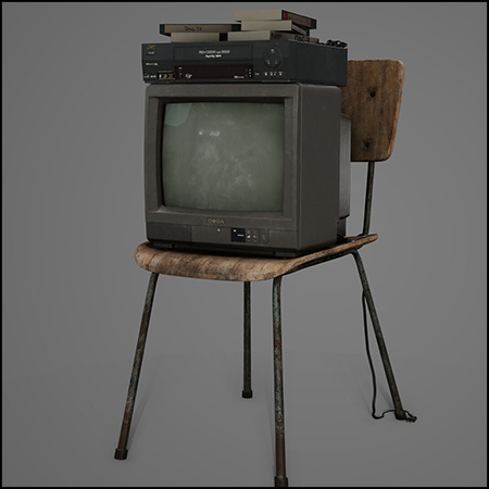 90年代老式电视机和影碟机素材之家精选3D模型