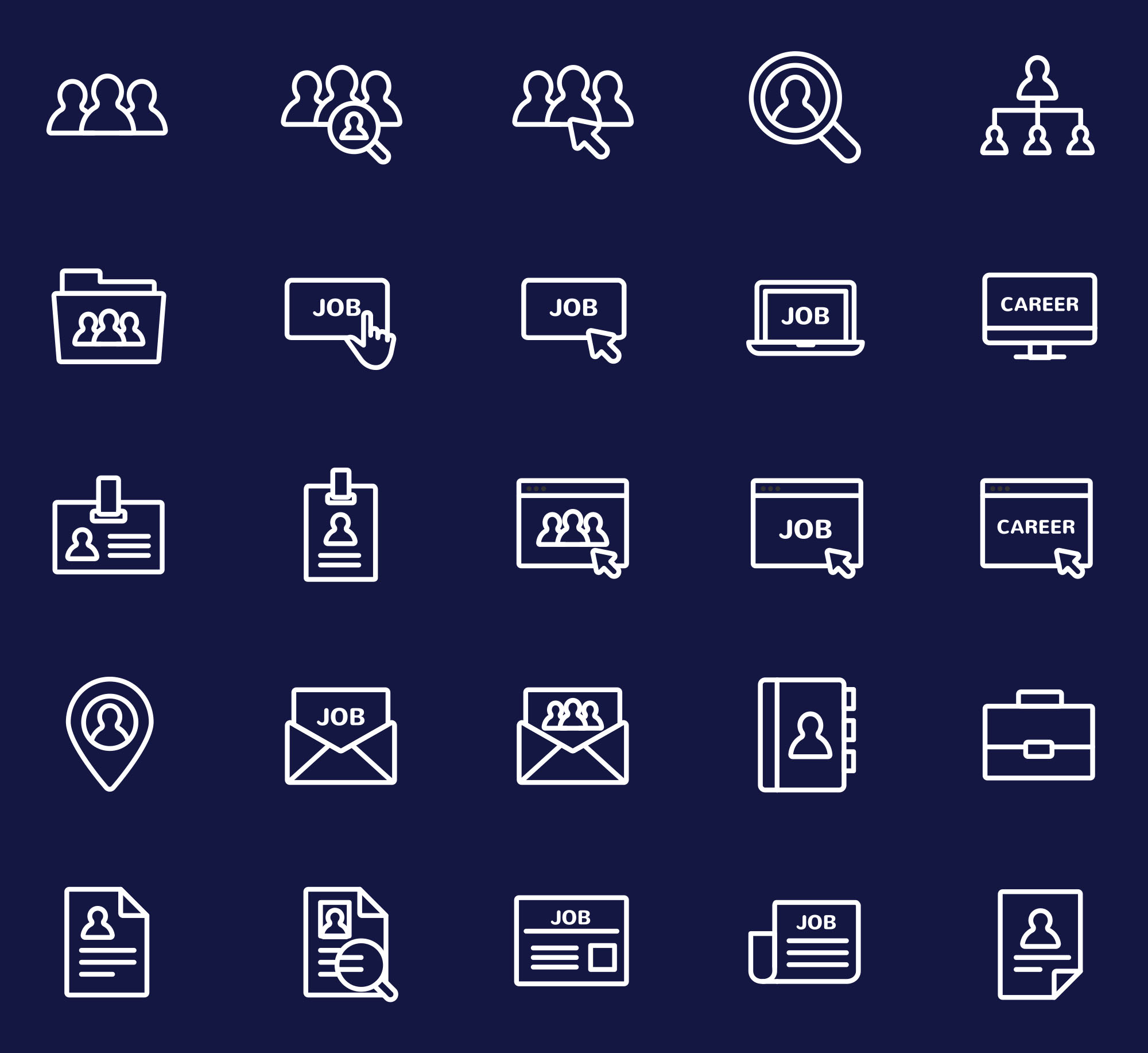 工作&职业主题矢量线性素材库精选图标 Jobs and Careers Vector Icons插图(1)